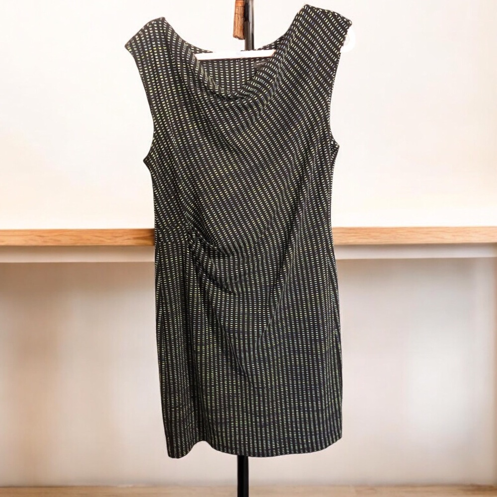 Ann Taylor Womens Large Sleeveless Knit multicolored draped neck dress